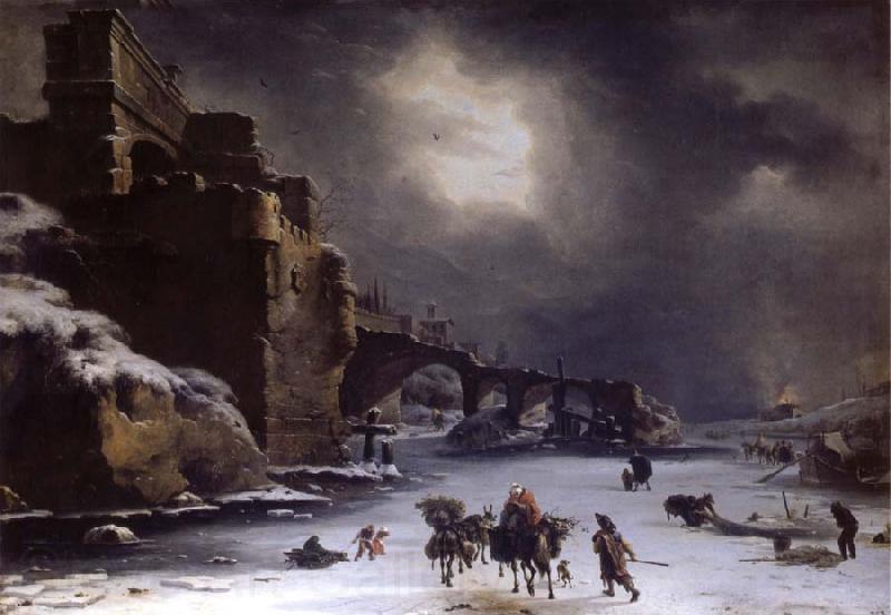 Rembrandt Harmensz Van Rijn City wall in the winter Norge oil painting art